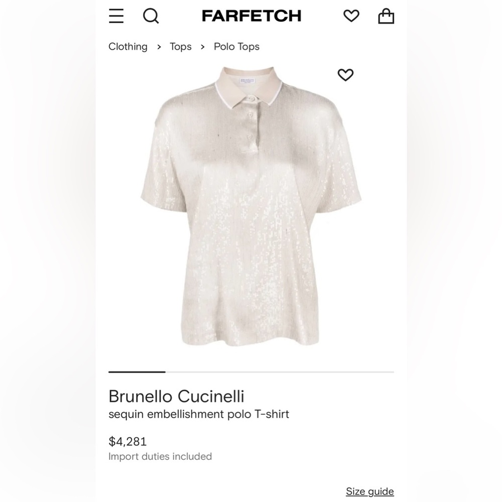 Brunello Cucinelli sequin embellishment polo T-shirt brand new with tag - Picture 3 of 12